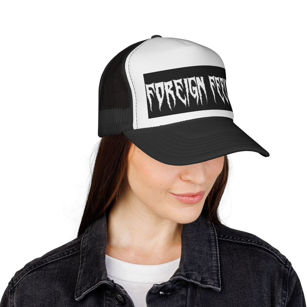 Trucker Cap — “Foreign Feeling” Gothic Patch Mesh Hat