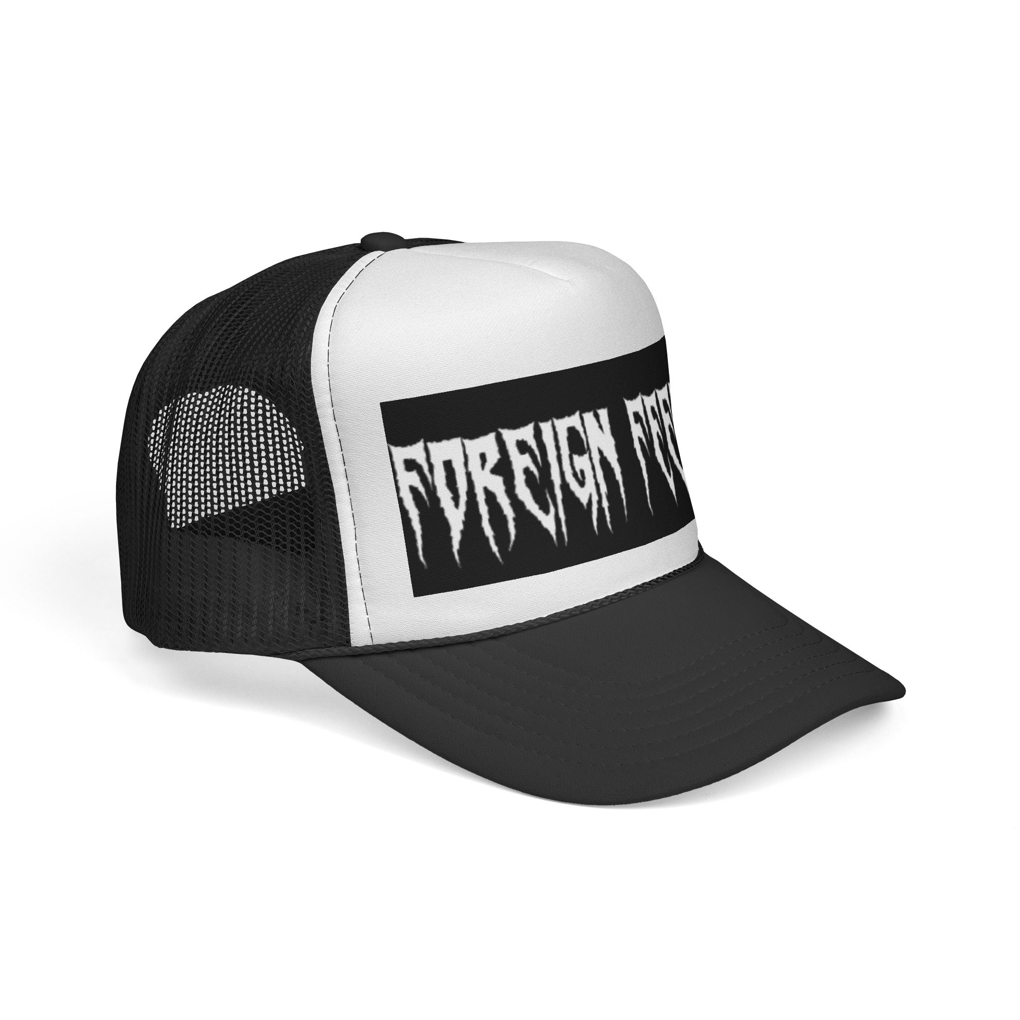 Trucker Cap — “Foreign Feeling” Gothic Patch Mesh Hat